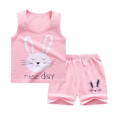 China pink lovely cotton boutique girls' gift set summer Anti-wrinkle baby clothes newborn sets baby clothes for sale