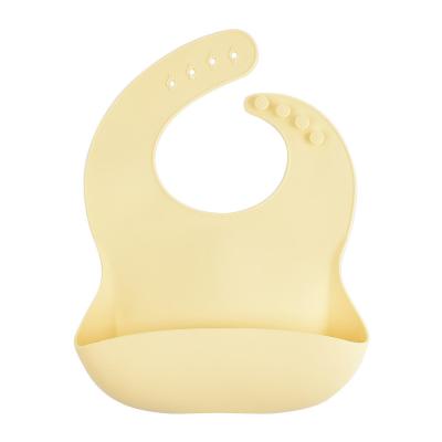 China Wholesale Adjustable Washable Waterproof Towel Bpa Free Baby Bibs Bpa Free Yellow Silicone Silicone For Feeding for sale