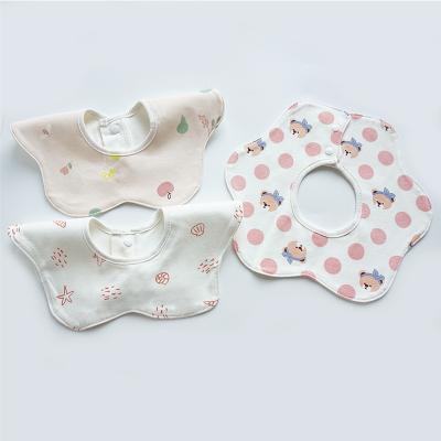 China 360 Degree Waterproof Towel Washable Newborn Baby Bibs Washable Organic Cotton Dirty Saliva Baby Bibs for sale