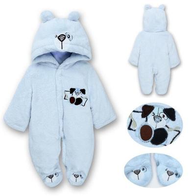 China Wholesale Comfotable Cartoon Blue High Quality Luxury Winter Baby Clothes Thick Warm Unisex Newborn Romper for sale