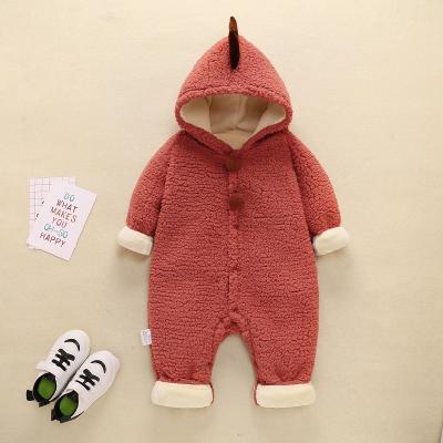 China Fashion Cotton Comfotable Zipper Newborn Red Thick Sleeping Clothes Soft Baby Boy Rompers Unisex Winter for sale