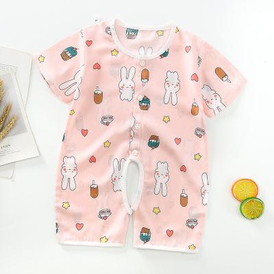 China Cute Boy Summer Infants Comfotable Organic Cotton Breathable Silk Baby Overalls Rompers Pajamas For Babies for sale