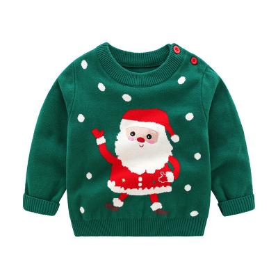 China Baby Boy Clothes Santa Claus Deer Knitted Top Knit Sweater Winter Kids Cotton Cartoon Viable Girls Little Kids Knitted Sweater for sale