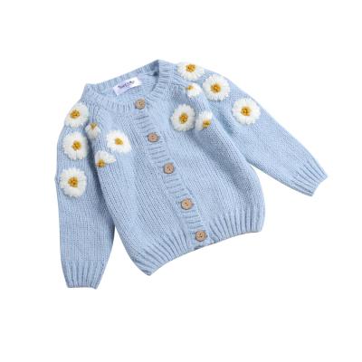 China Plus size fashion o-neck fall winter princess baby bulky cute blue newborn sweaters for sale