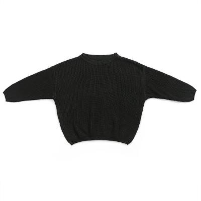 China Fashion Handsome Newborn Sustainable Autumn Winter Luxury Black Warm Organic Cotton Knitted Baby Sweater for sale