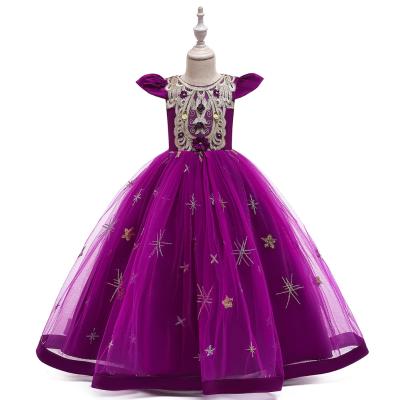 China Beautiful Comfotable Princess Long Pettiskirt Purple Ball Gown Kids Girl Full Body Part Wear First Holy Communion Dress for sale