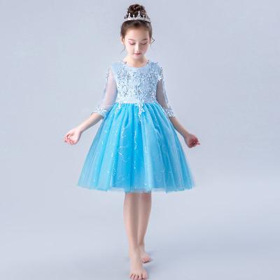 China High Quality Princess Wedding Kids Ball Lovely Comfotable Children Dress Royal Blue Bridesmaids Dresses for sale