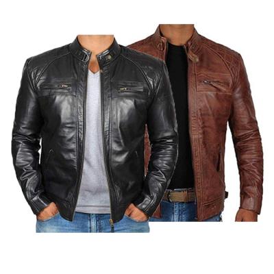 China Reversible leather jacket with high quality hardware - wholesale men's leather jackets genuine leather for sale