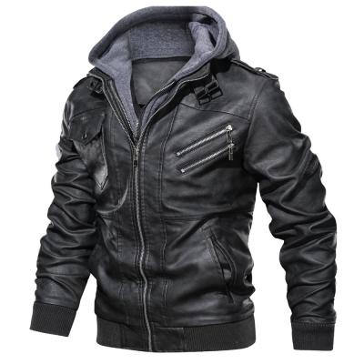 China Custom Hot Selling Reversible Winter Stylish Leather Ditch Hooded Zipper Hunting Slim Men's Jacket Coat for sale