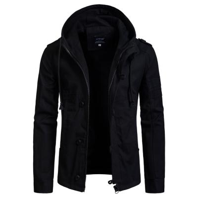 China Custom Made High Quality Quoita Cuero Selling Cotton Breathable Slim Fit Men's Hooded Windproof Bomber Jacket for sale