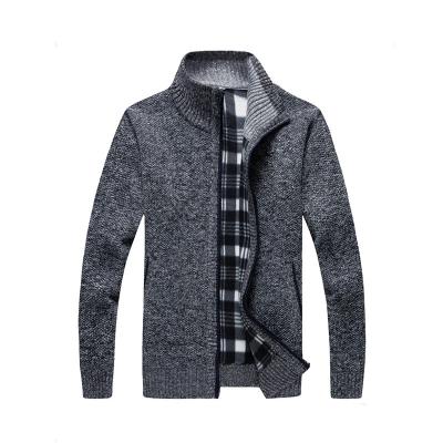 China Fashionable Breathable Long Sleeve Comic Solid Color Men's Jacket Zipper Collar Cardigan Winter Plus Size Sweaters for sale