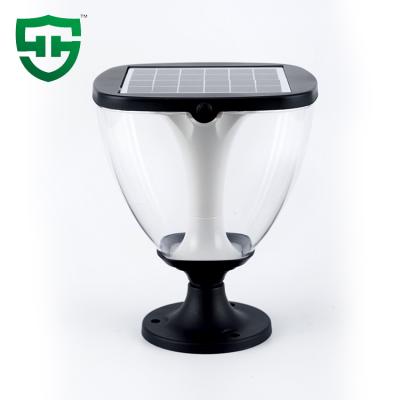 China ABS China Wholesale Modern Outdoor Garden Villa Post Fancy Base Pathway Led Solar Pillar Light for sale