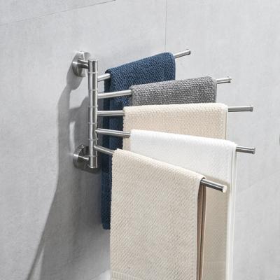 China Modern Rotatable Multi Space Movable Towel Rack Towel Rod Bathroom Toilet Towel Rack Modern Towel Rod Steel Rod for sale