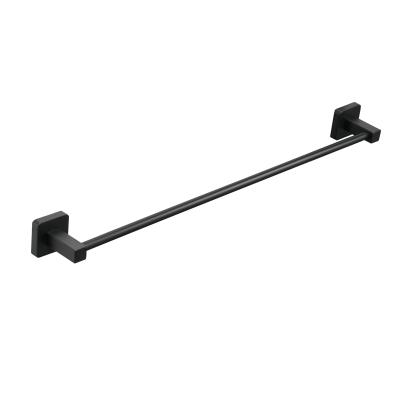 China Modern Black Bathroom Accessory Single Towel Rack 304 Stainless Steel Towel Rail for sale