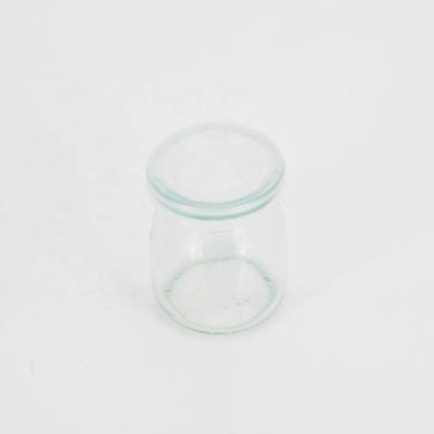 China Freshness Preservation Glass Pudding Jar With Plastic Lid 100ml for sale