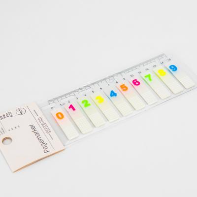 China Fluorescent Notepads 10x11 Page PE Sticky Notes With Ruler for sale