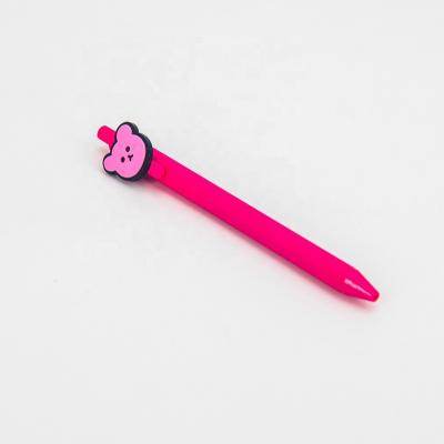 China Cute cartoon silicone gel head pen 14.5X2CM for sale