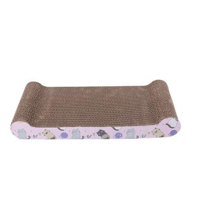 China Interactive Sustainable Pet Toys Cat Scratch Pad Bed Mat Cardboard Cat Scratcher Toys Bone Shape for sale