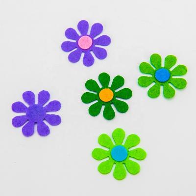 China Custom Felt Craft Stickers DIY Decorative Flower Self Adhesive Felt Sticker Self Adhesive Felt Stickers for sale