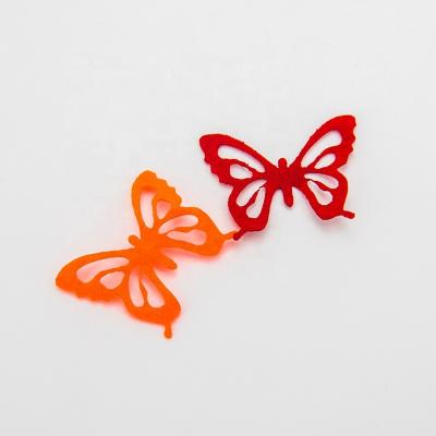 China Decorative Sticker Butterfly Felt Self Adhesive Felt Stickers 3D DIY Craft Stickers for sale