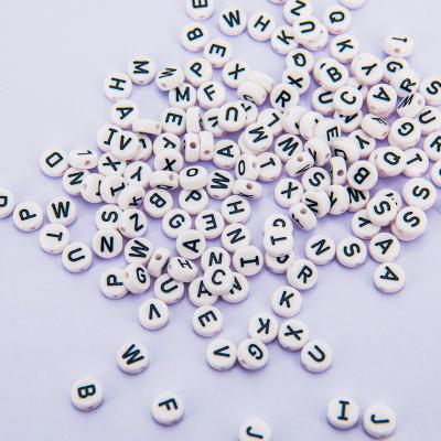 China Acrylic Black And White Color Kids Plastic Letter Beads Open Multi Bead Accessories for sale