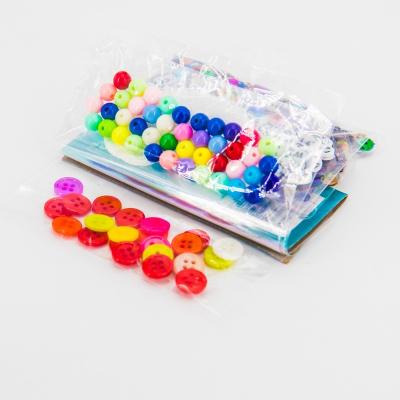 China Round Acrylic Beads Multi Colors Craft Accessories With Kids Bracelet Multi Color Button DIY Plastic Beads for sale