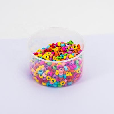 China Craft Accessories Acrylic Round Beads Kids Bracelet DIY Multi Color Star Pentagon Plastic Beads for sale