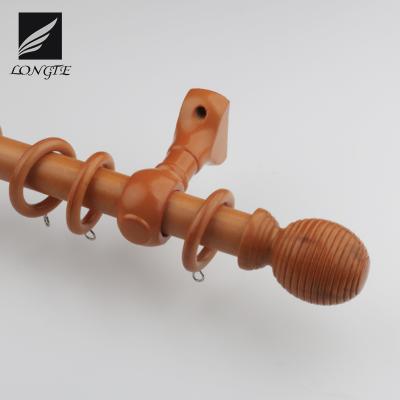 China LONGTE Color Decoration Modern Classical Wooden Curtain Pole Wooden Decorative Rod for sale