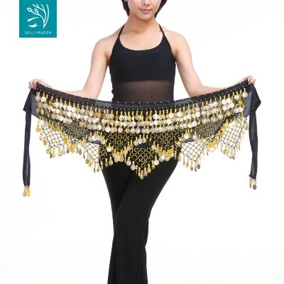 China The hip scarf velvet belly dance hip scarf belly dance belt with coins bellyqueen for sale