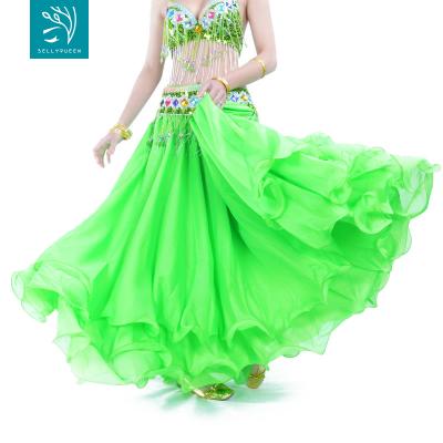 China Trim Chiffon Three Layer Belly Dance Skirt With Ruffle Fringe for sale