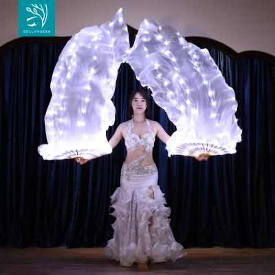 China Fan Light Up Stage White Belly Dance Led Fan For Ladies for sale