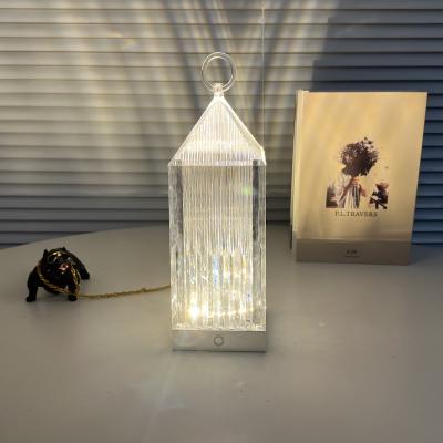 China Creative Colorful Modern Pagoda Touch Crystal Night Light Dining Room Bedside Mood Lamp Decoration RGB Lighthouse Fill Lamp for sale