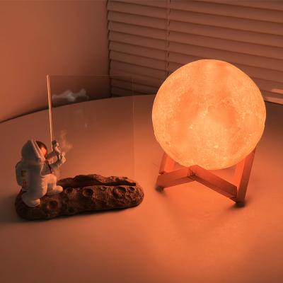 China Modern Creative Red New Statistical Institute Moon Lamp Bedroom Lamp 3D Moon Remote Control Night Light for sale