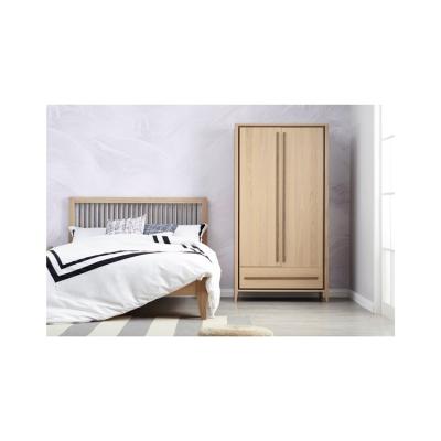 China New Design Modern Solid Wood Bedroom Furniture Bedroom Wardrobe Double Door Storage Wardrobe for sale