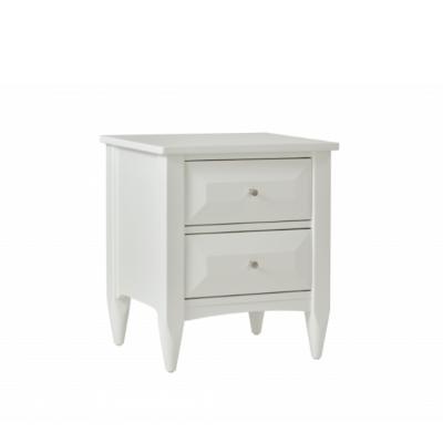 China Nordic modern luxury bedside table white wooden bedside table with 2 drawers for sale