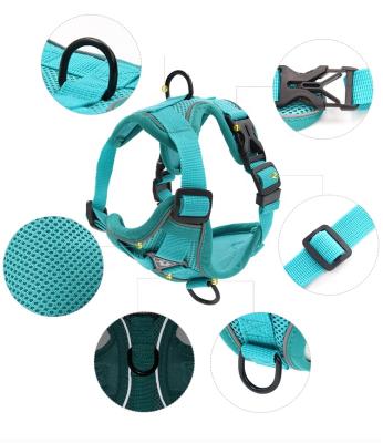 China Polyester DETACHED Wholesale Multicolor Mesh Pet Cat and Dog Traction Seat Belt Harness Reflective Pet Chest Belt for sale