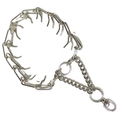 China Large Dog 201 Stainless Steel Military Dog Pet Stocked Training Fork Stimulation Chain Collar For Dog for sale