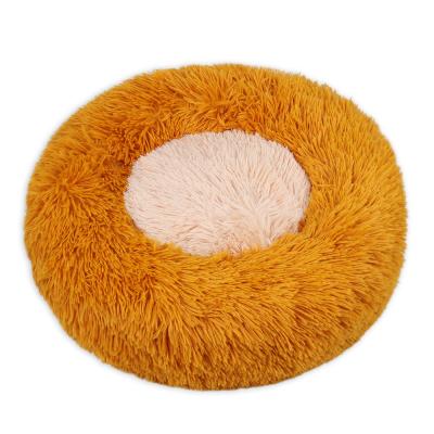 China Wholesale Price Long Plush Round Dog Cat Animal Pet Bed Travel Fluffy Washable Nest Cushion Big for sale