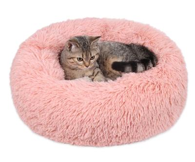 China Ultra Soft Washable Plush Round Washable Cushion Travel Faux Fur Dog Dog Bed Cat Bed Pet Beds Washable Luxury for sale