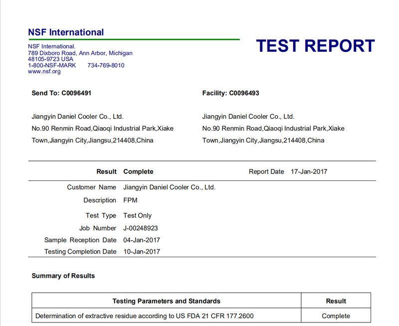 NSF - Jiangyin Daniel Cooler Co., Ltd.