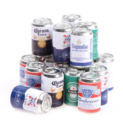 China Cartoon Toy Miniature Mini Soda Beer Can Model Decorate Mini Drinks Play Food Dollhouse Scene Toys for sale