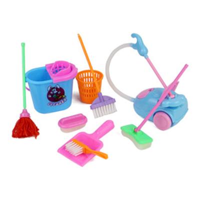 China stuffed & Plush Toy Cute 9 PCs/set MIni House Cleaning Tool for Girls Toy Dolls Kids Accessories for sale