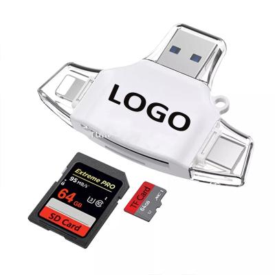 China Memory Card New Arrival 3 Read In 1 Tf SD Card Reader For Iphone Ios Android Multiple Type-c Usb for sale