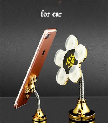 China Creative Lazy Suction Bracket Gooseneck 360 Metal Car Phone Holder Cup Universal Multi-Function Double-Sided Navigation Magic for sale