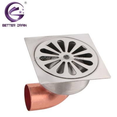 China Strainer Stainless Steel Floor Drain With 90 Degree Copper Outlet , Drainage for sale