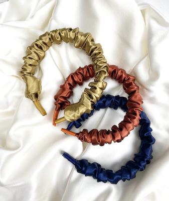 China Luxury Silk Hair Scrunchies Ponytail Holder Ponytail Holder Hair Rope Elastic Bands Headband Scarf Silk for sale