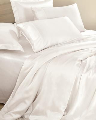 China Nondisposable satin silk luxury comforter solid color home hotel sheets satinsilk sheet for sale