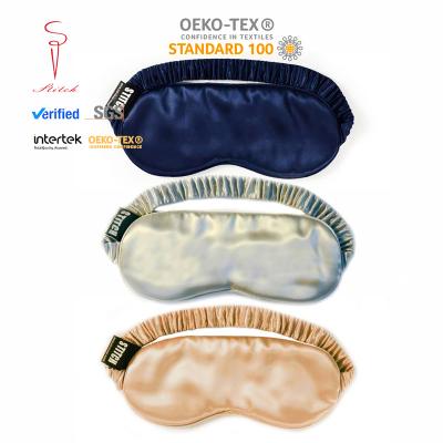 China Anti-puffiness 19 22 25 momme custom Wholesale100% mulberry silk eye mask with OEKO-Tex 100 silk eye cover for sale