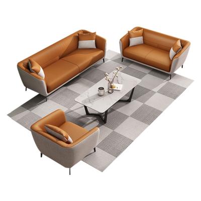 China Free Combination PU Leather Office Sofa Set Conference Using From China Top Seat Customized Frame Style Wood Weather Packing Modern Furniture Solid for sale