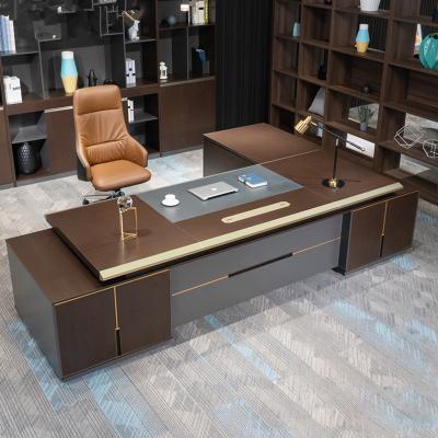 China Modern Luxury Design Executive Office Executive Table Furniture CEO Boss Extendable Commercial Wood Table Director's Desk for sale